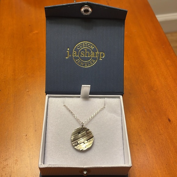 Sterling Silver Artisan Fused Circle Necklace - Picture 1 of 5